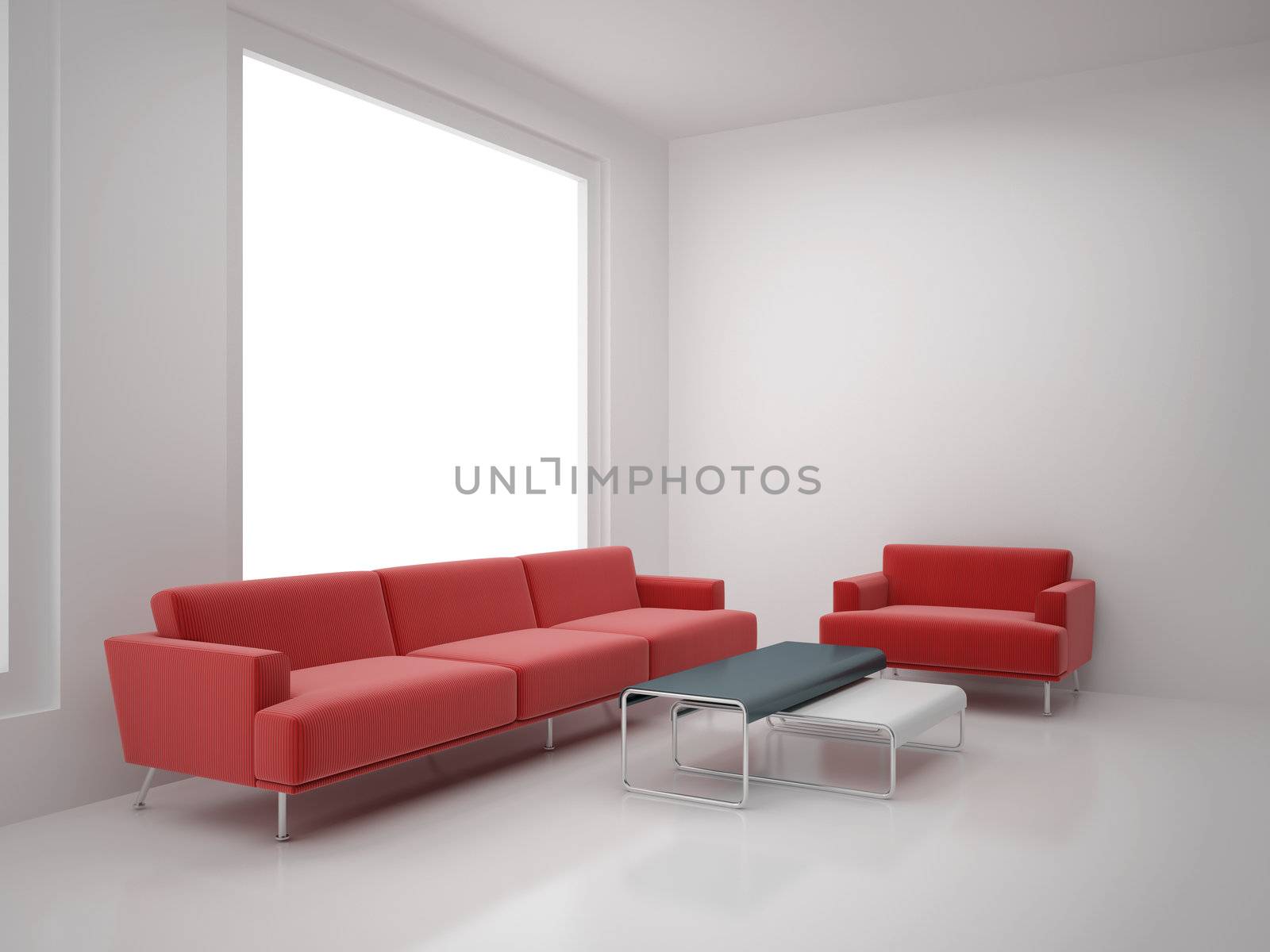 High resolution image interior. 3d illustration modern interior. Living room.