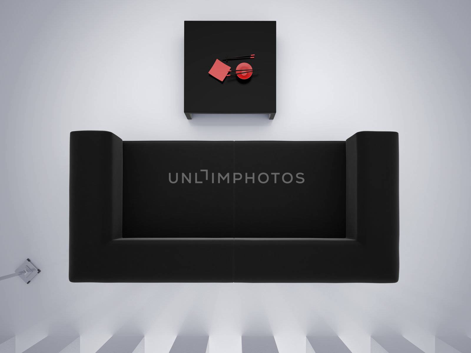 High resolution image interior. 3d illustration modern interior. Living room.