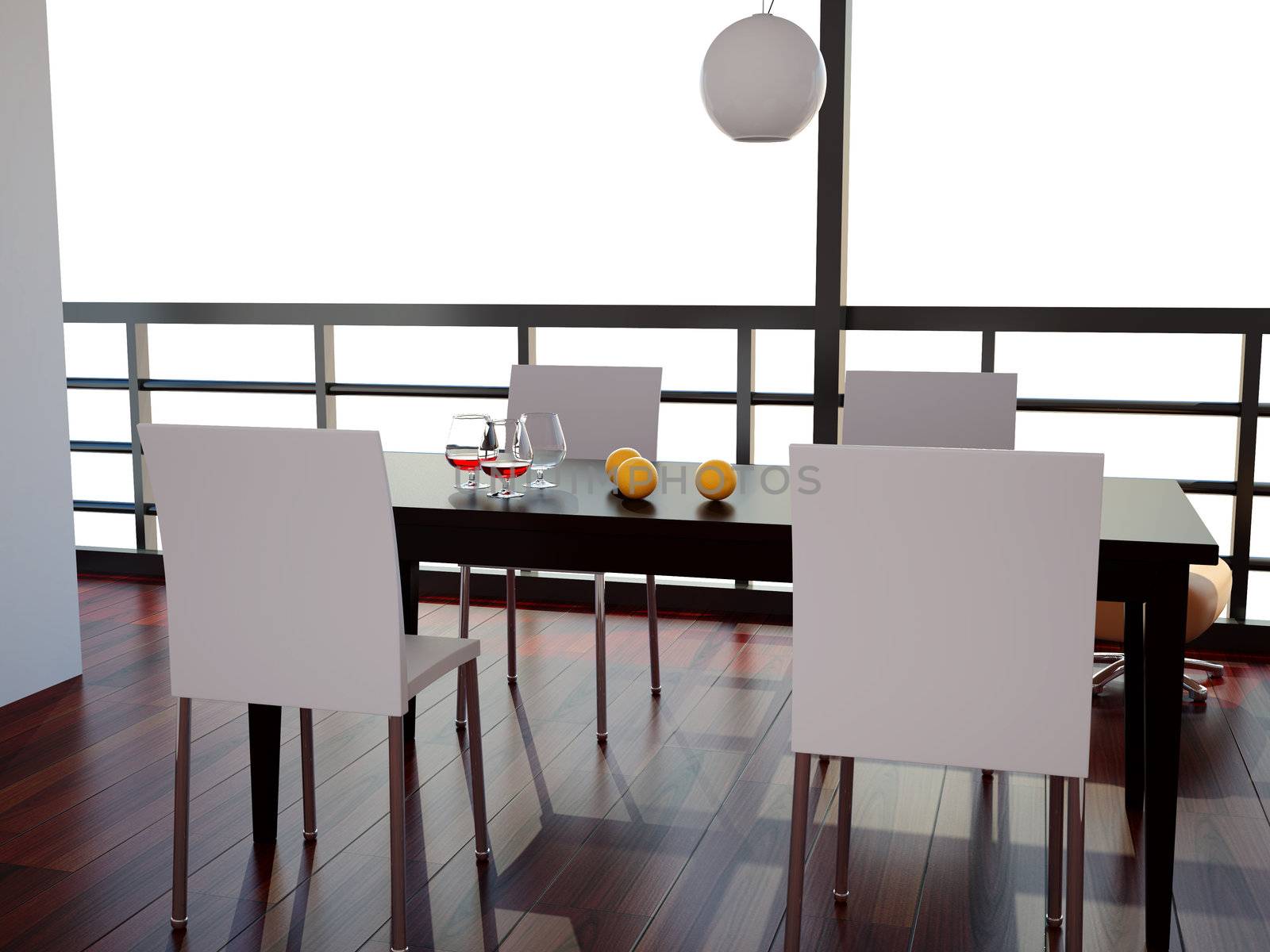 High resolution image interior. 3d illustration modern interior. Living room.