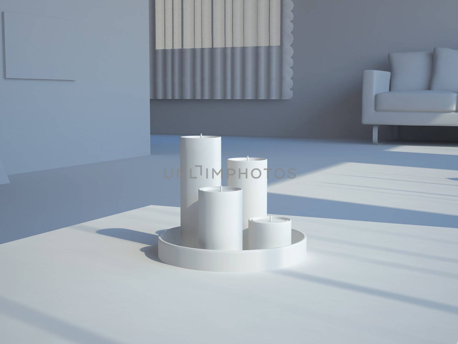 High resolution image interior. 3d illustration modern interior. Living room.