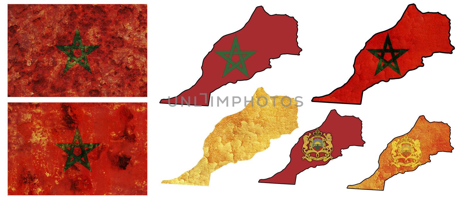 some very old grunge flag on territory of morocco
