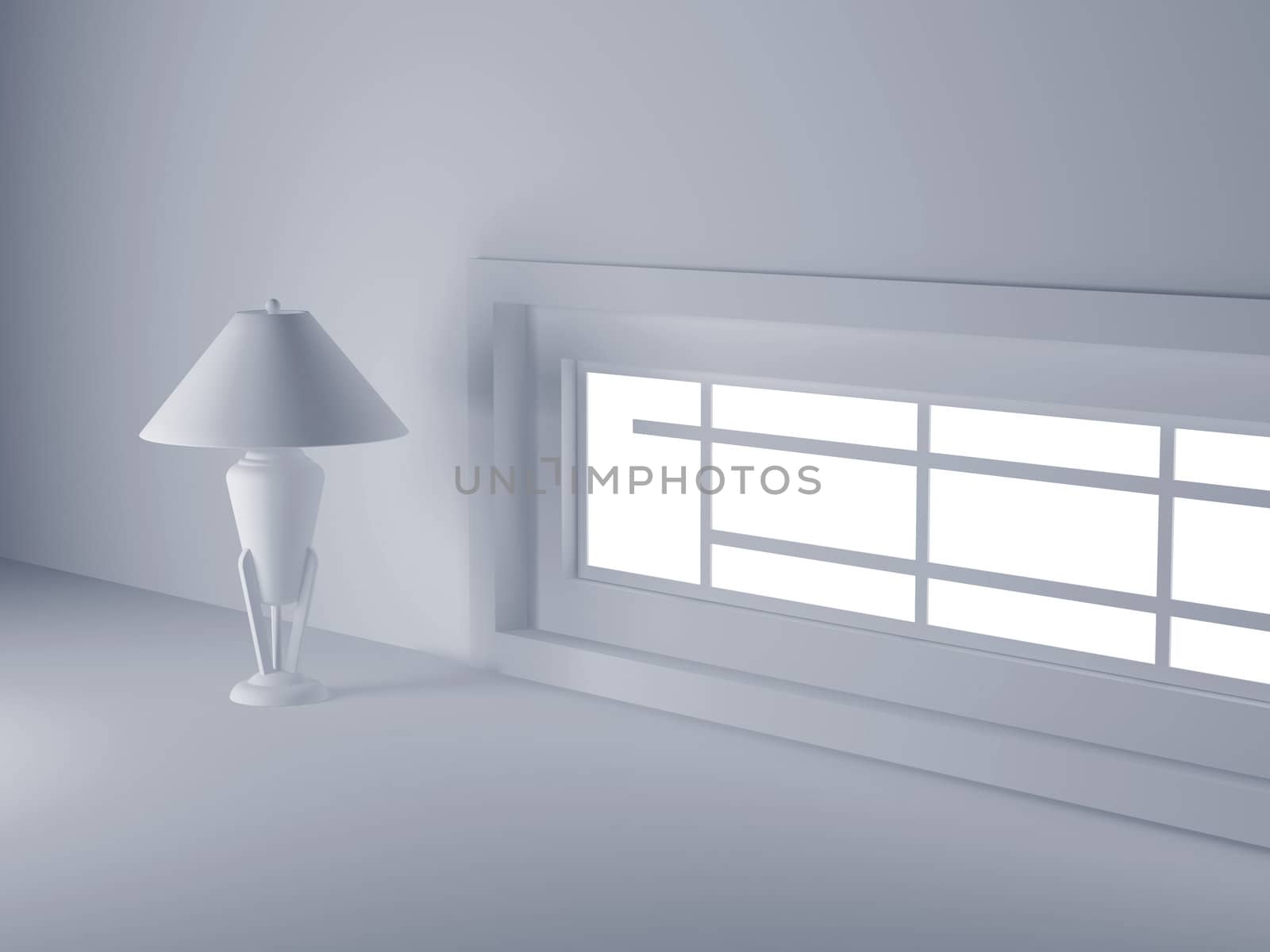 High resolution image interior. 3d illustration modern interior. Lamp in a room.