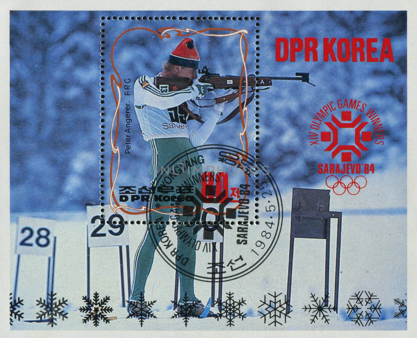 NORTH KOREA - CIRCA 1983: 1984 Winter Olympics, circa 1983.