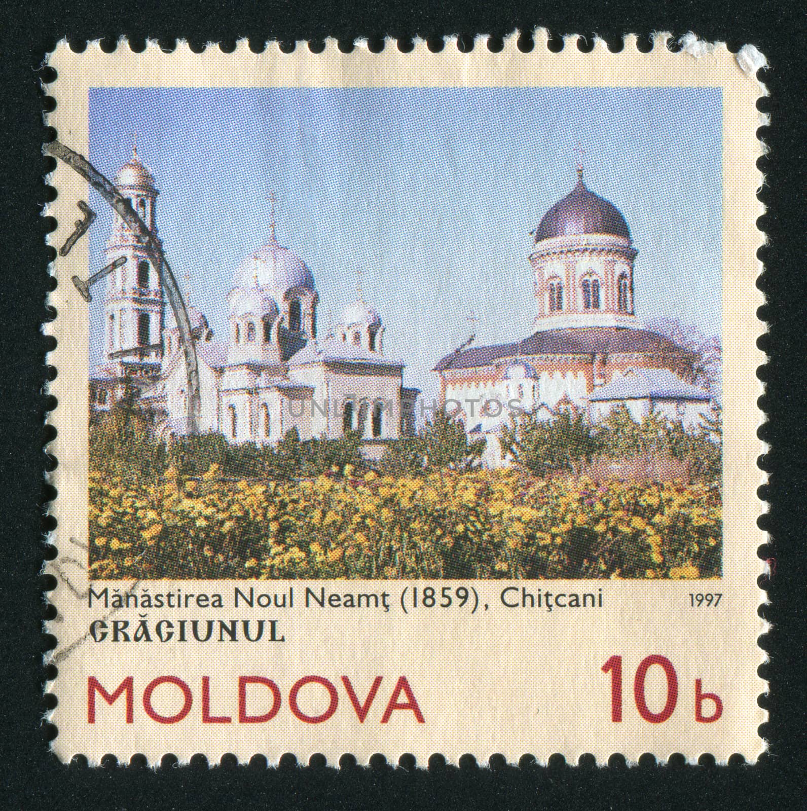 MOLDOVA - CIRCA 1997: Noul Neamt Monastery, circa 1997.