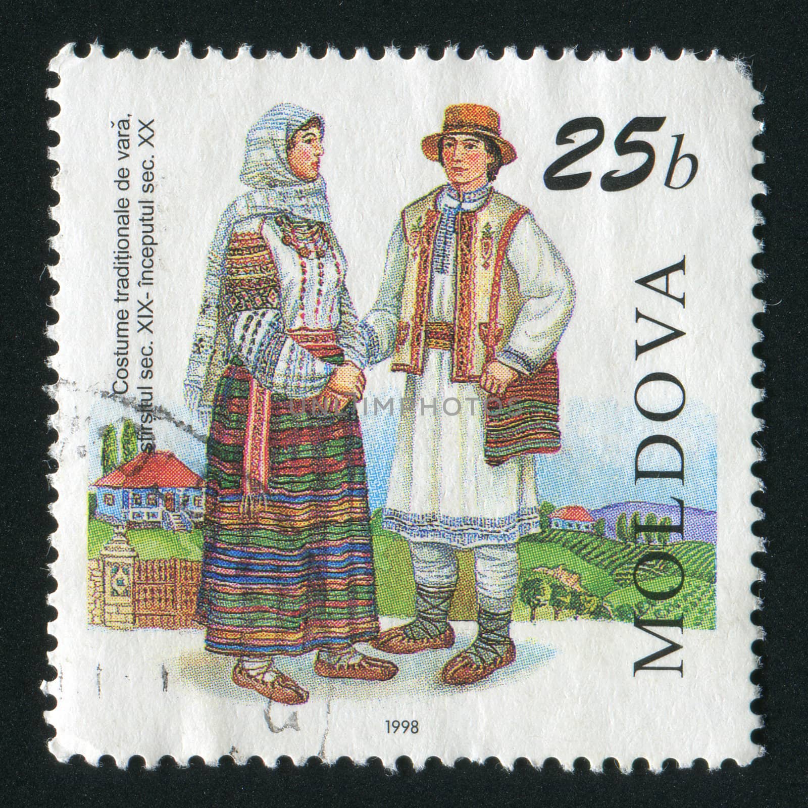 MOLDOVA - CIRCA 1998: Regional Costumes. The man and the woman, circa 1998.