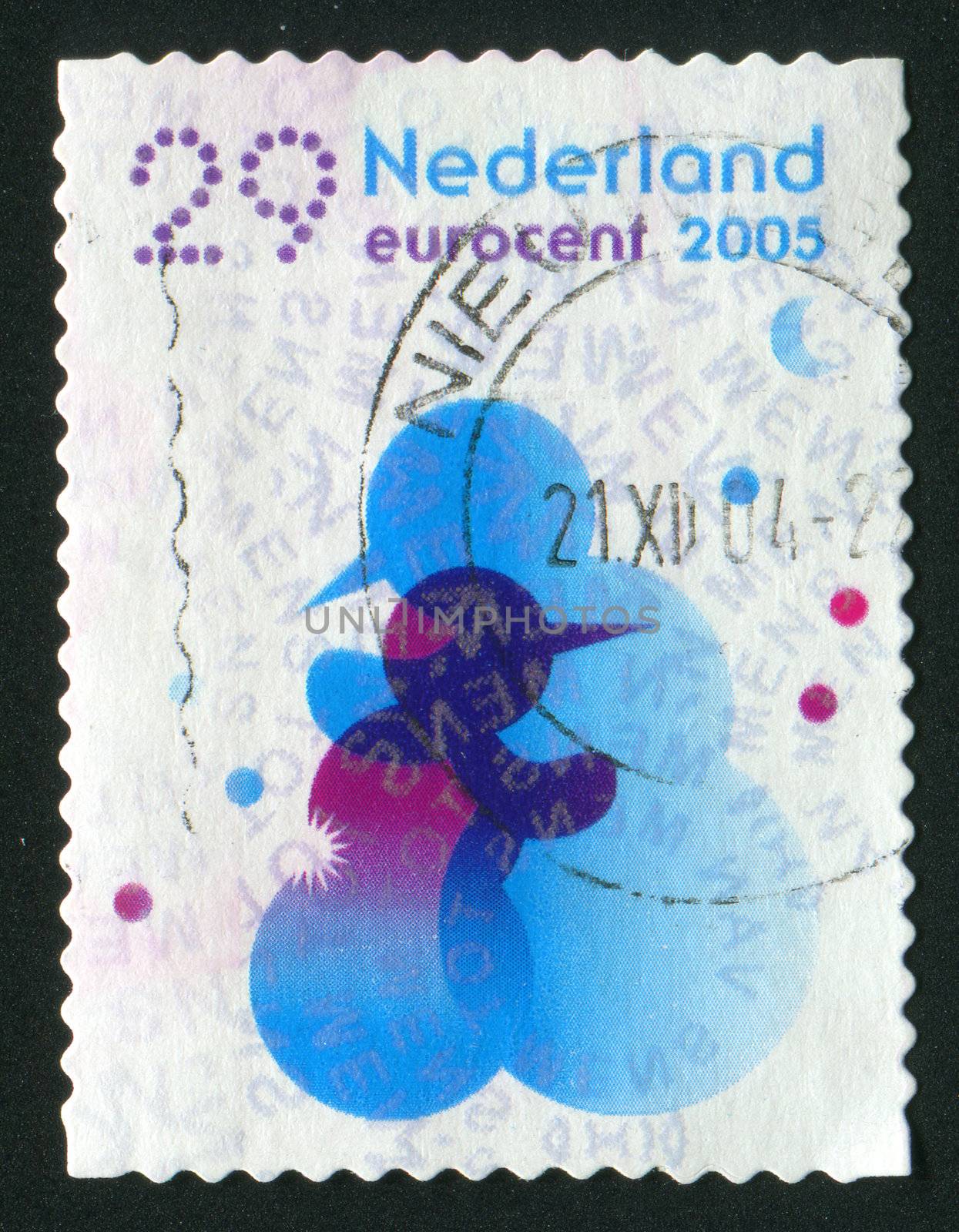NETHERLANDS - CIRCA 2005: Christmas stamp. Snowmen, circa 2005.
