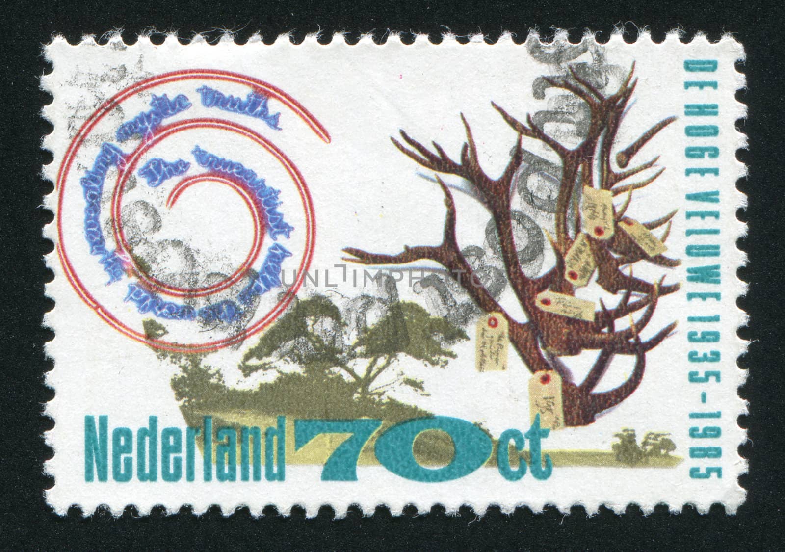 NETHERLANDS - CIRCA 1985:  The image with an abstract tree, circa 1985.