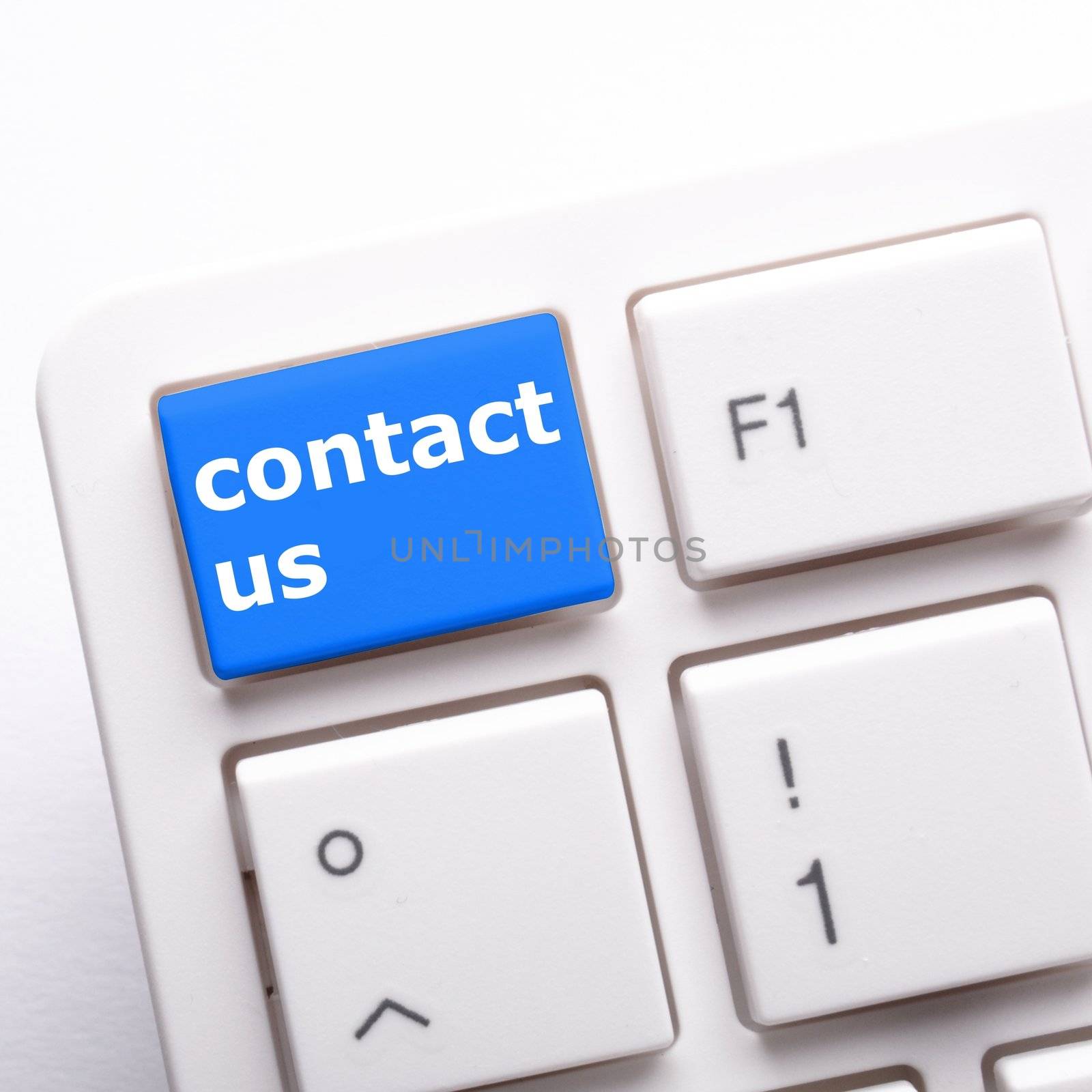 contact us word on computer keyboard key showing business communication