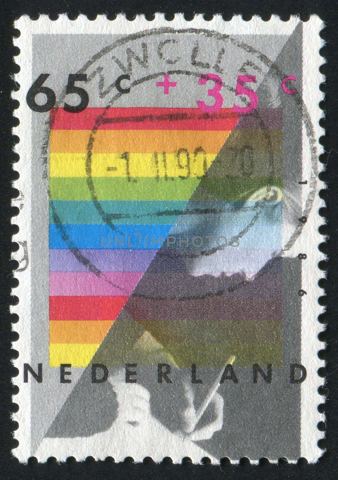 NETHERLANDS - CIRCA 1990: The young woman writes the letter, circa 1990.