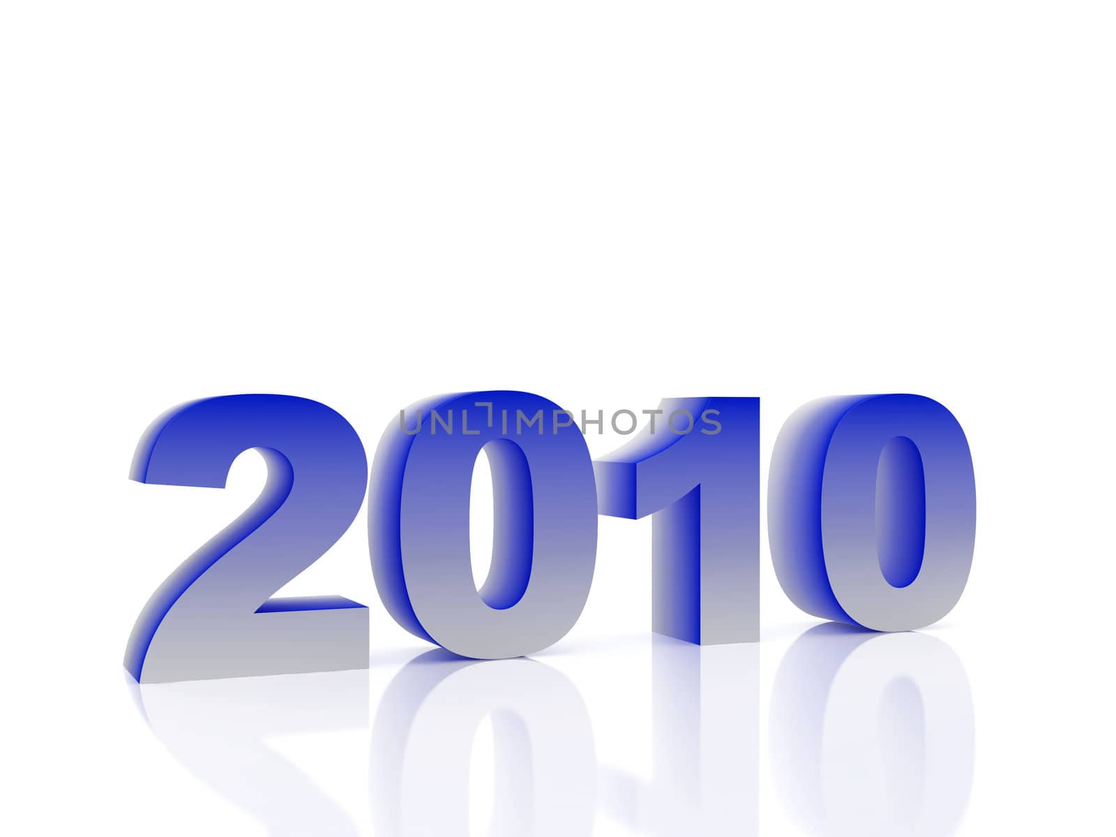 High resolution image new-year.  3d illustration over white backgrounds.