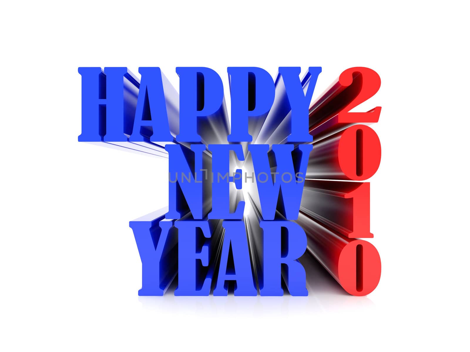 High resolution image new-year.  3d illustration over white backgrounds.