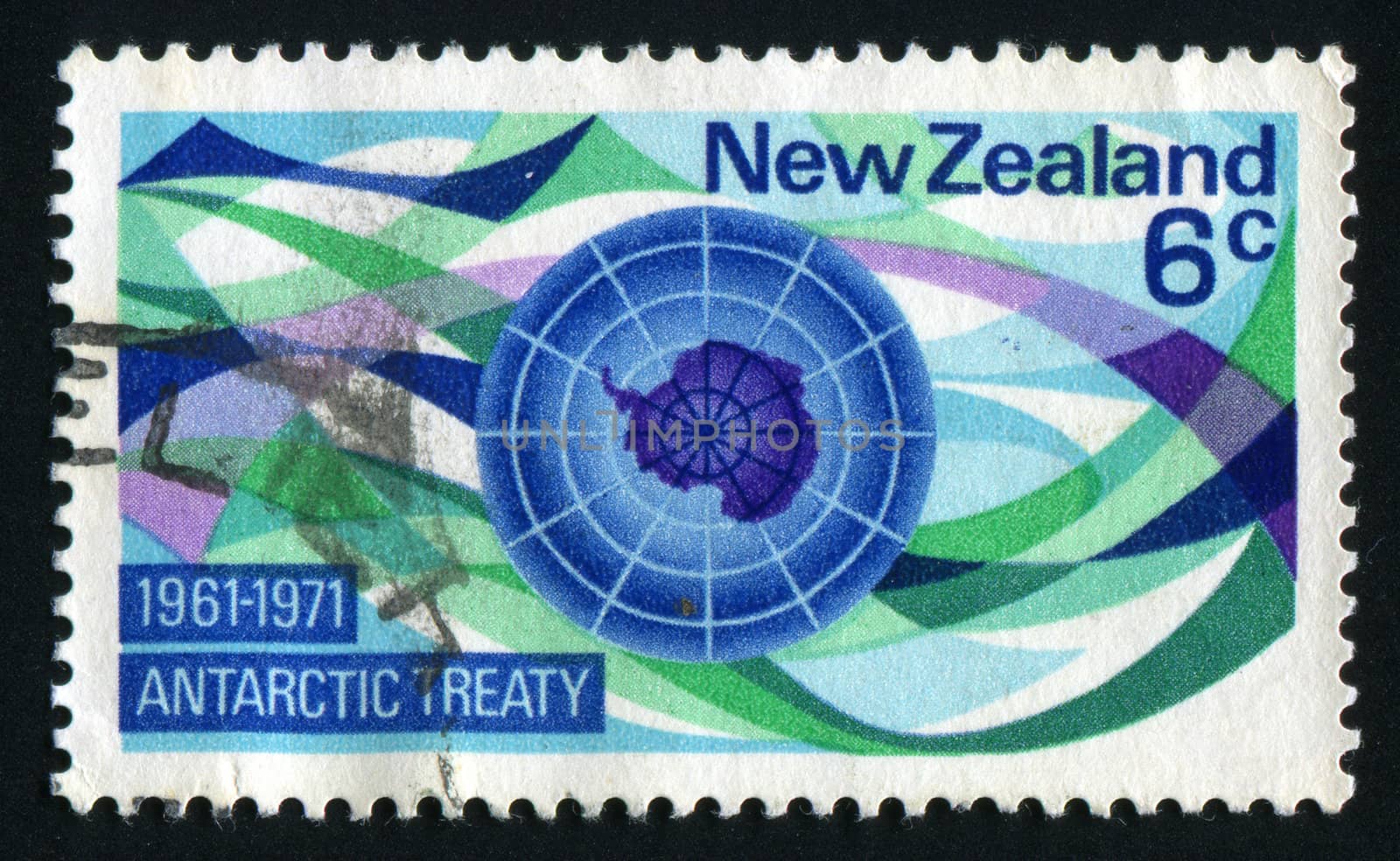 NEW ZEALAND - CIRCA 1971: Map of Antarctica, circa 1971.