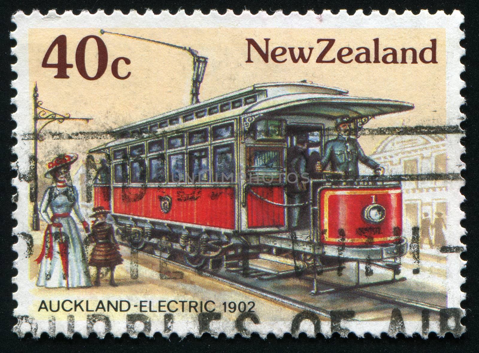 NEW ZEALAND - CIRCA 1985: Early Transportation. Auckland Electric, circa 1985.