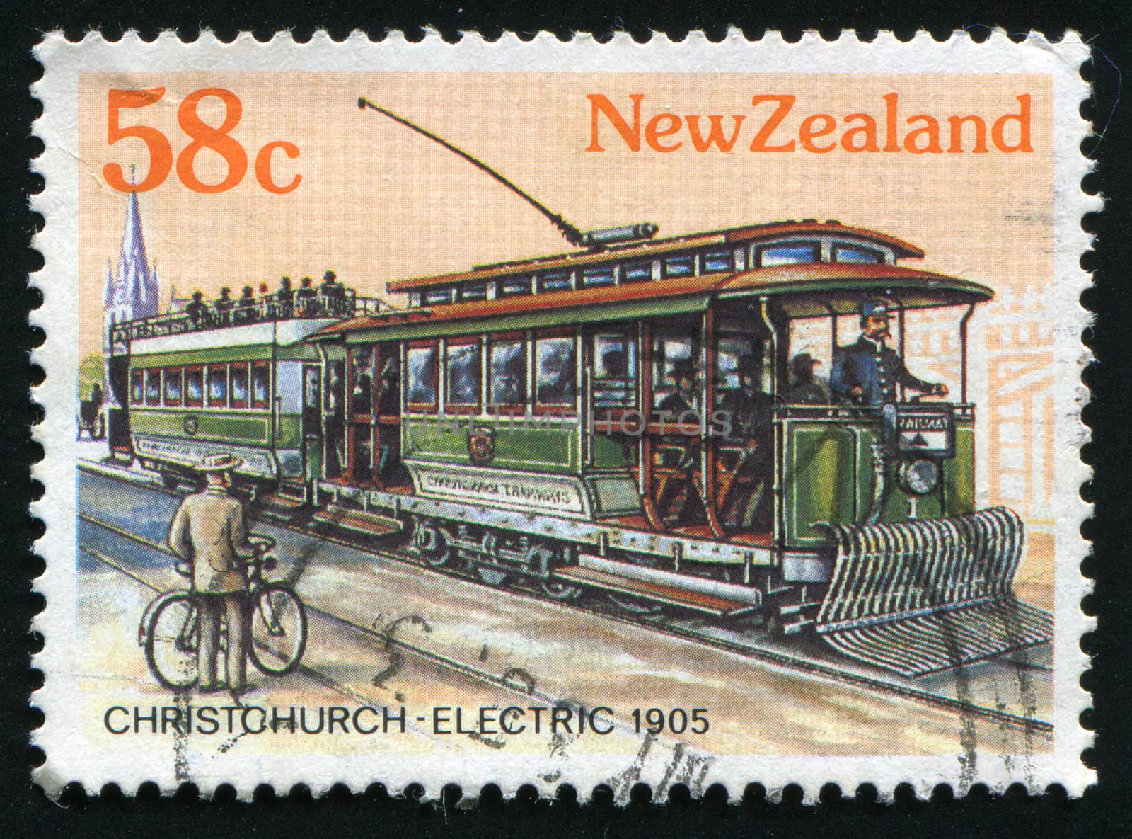 NEW ZEALAND - CIRCA 1985: Early Transportation. Christchurch electric, circa 1985.