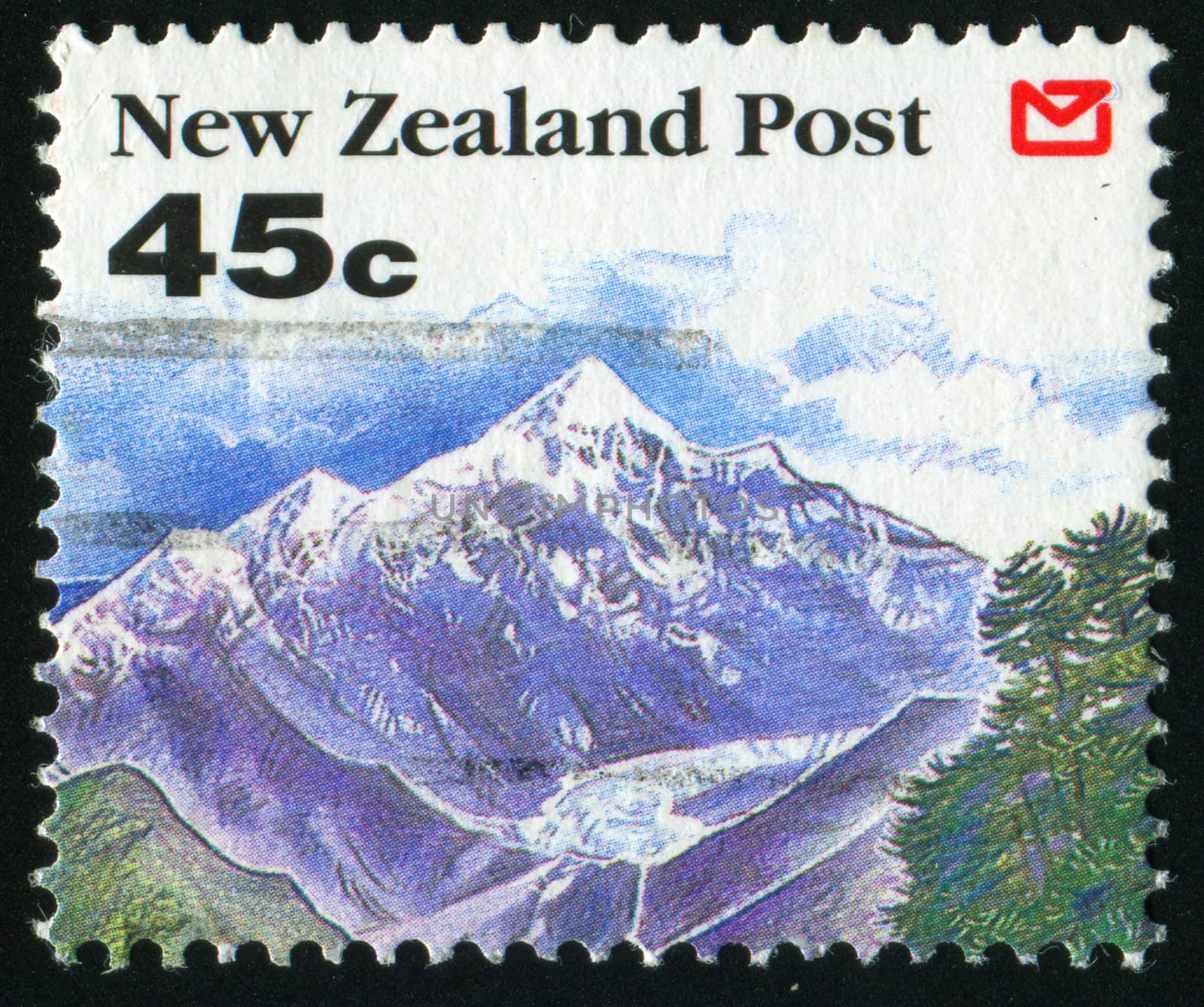 NEW ZEALAND - CIRCA 1987: Mountain landscape, circa 1987.