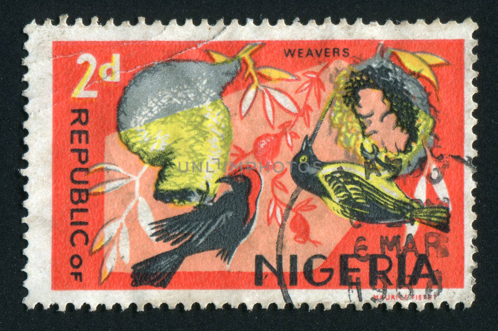 NIGERIA - CIRCA 1965: Fauna of Nigeria. Weaverbirds, circa 1965.
