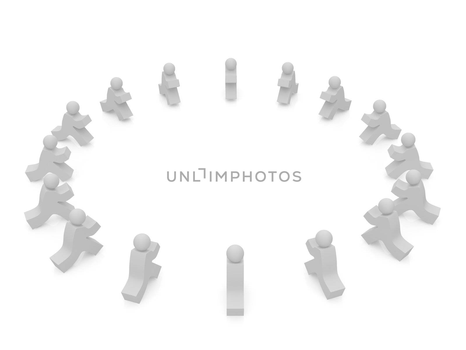 High resolution image people. 3d illustration over  white backgrounds.