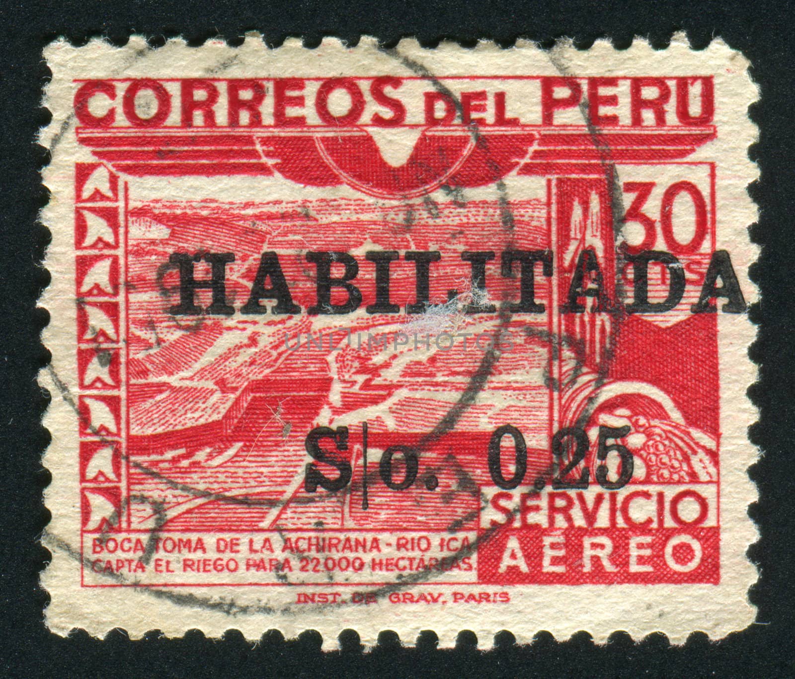 PERU- CIRCA 1938: Dam, Ica River, circa 1938.
