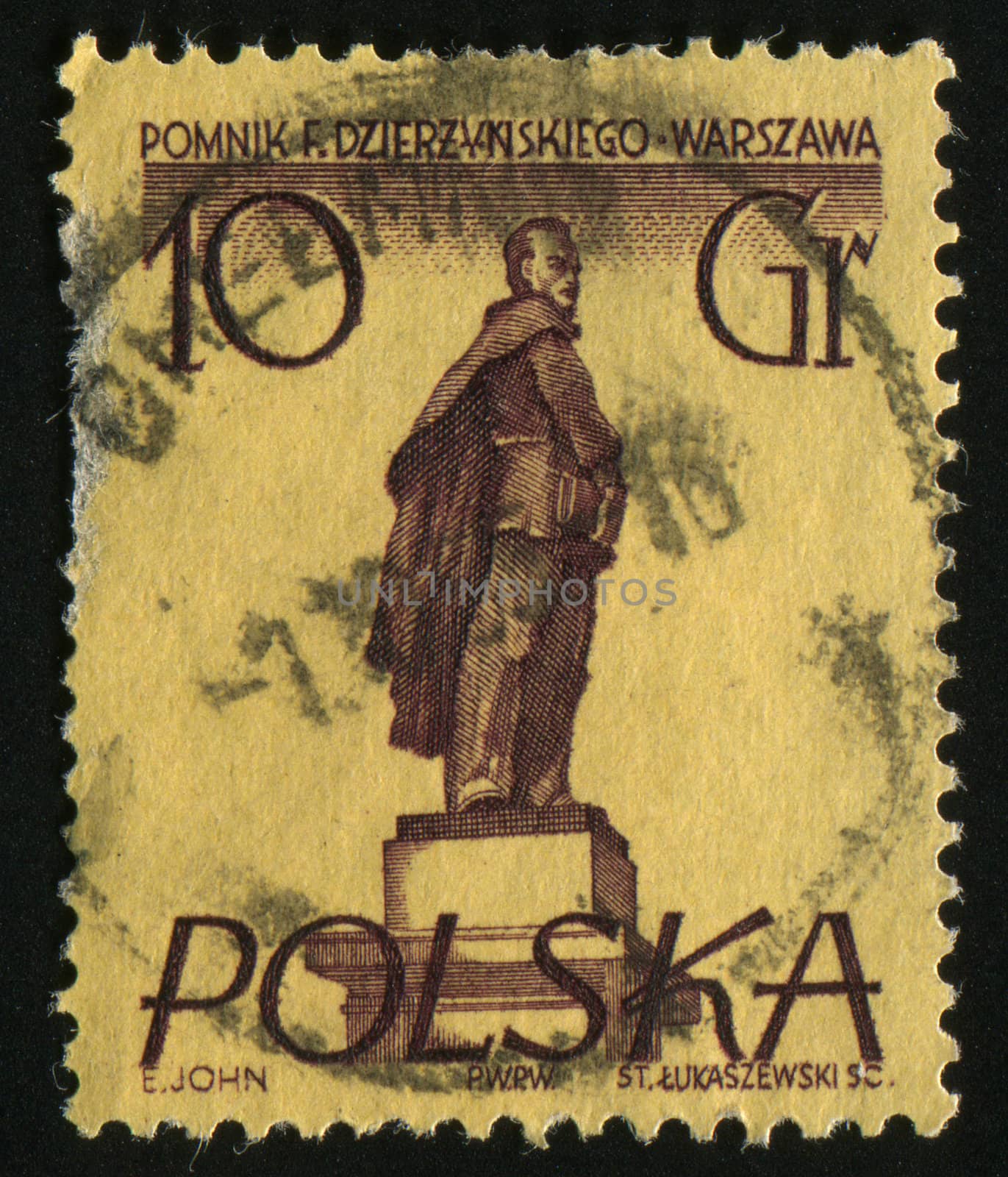 POLAND - CIRCA 1957: Monument Dzerzhinsky in Warsaw, circa 1957.