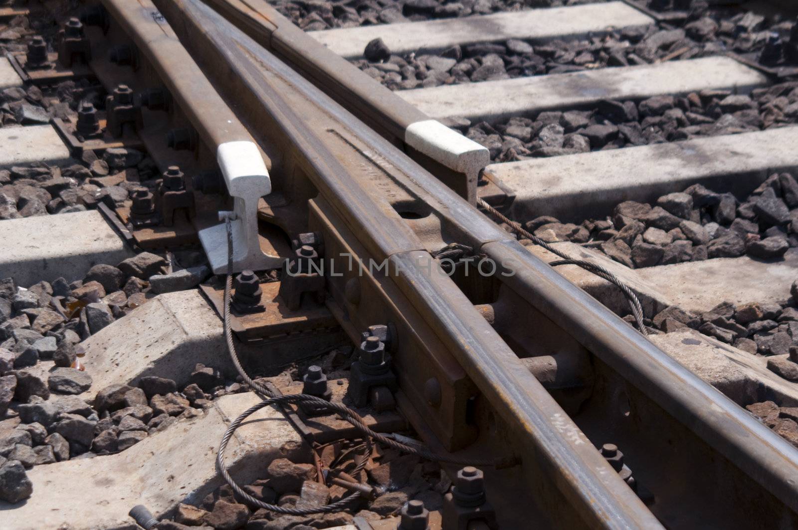 High resolution image cross ties. Fastening of a railway way.