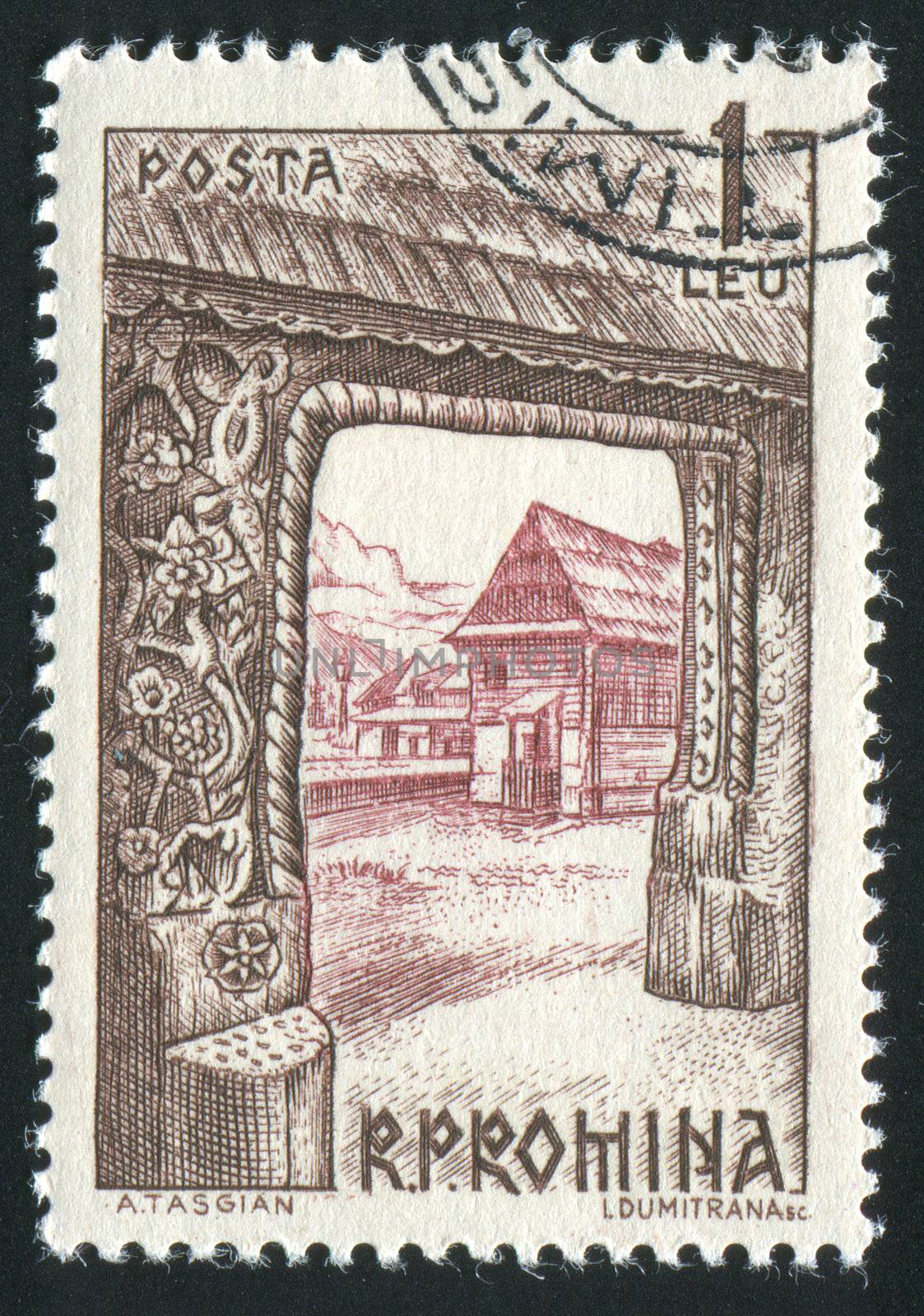 ROMANIA - CIRCA 1963: Peasant Houses from Village Museum, Bucharest, circa 1963.