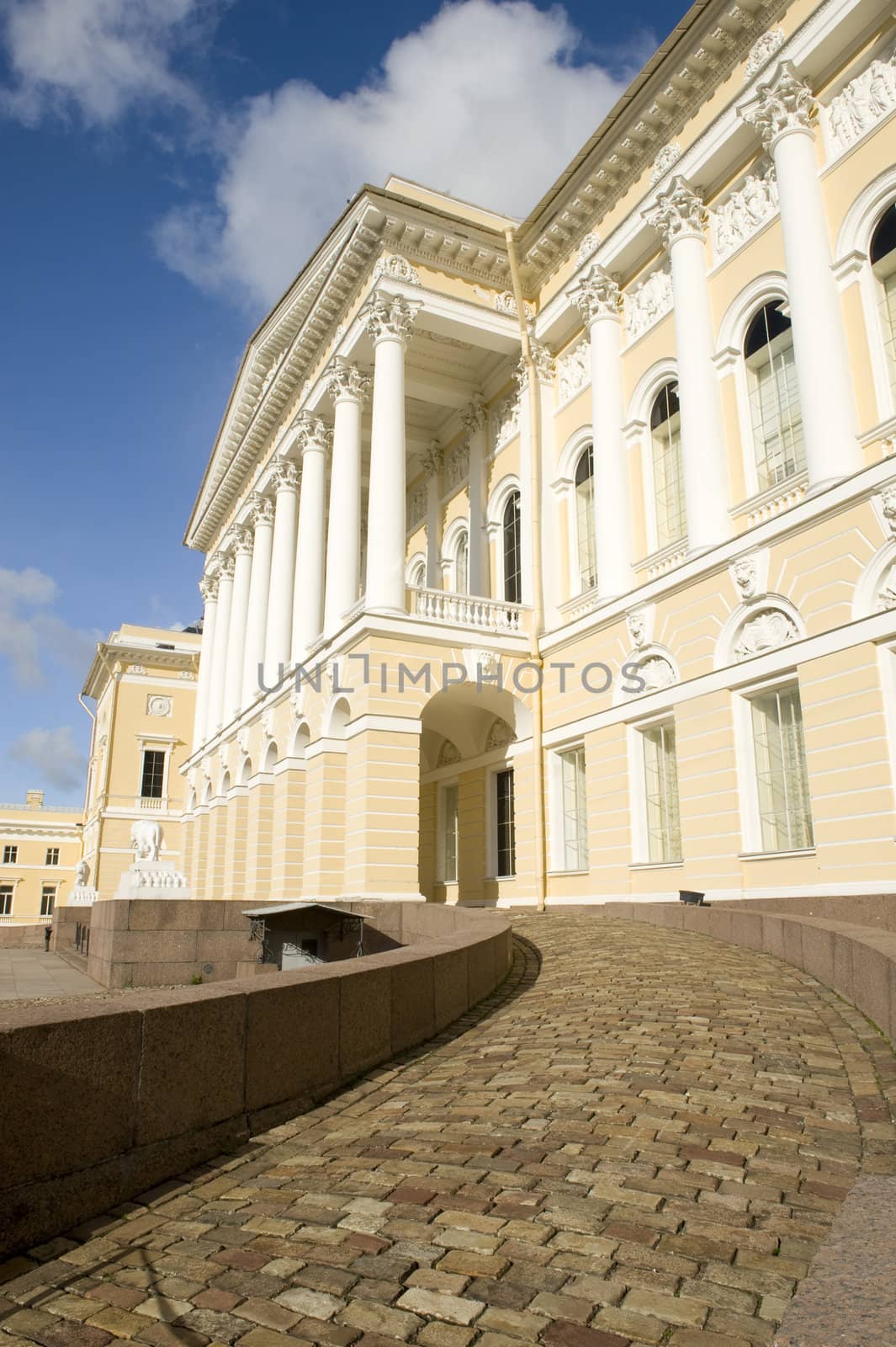 The Russian Museum is the first state museum of Russian fine arts in the country. It was established in 1895 in St Petersburg by a decree of the Emperor Nicholas II. The Russian Museum today is a unique depository of artistic treasures, a famous restoration centre, an authoritative institute of academic research, one of the major cultural and educational centers in Russia, and a research and instructional centre of art museums of the Russian Federation, overseeing activities of 260 art museums in Russia.