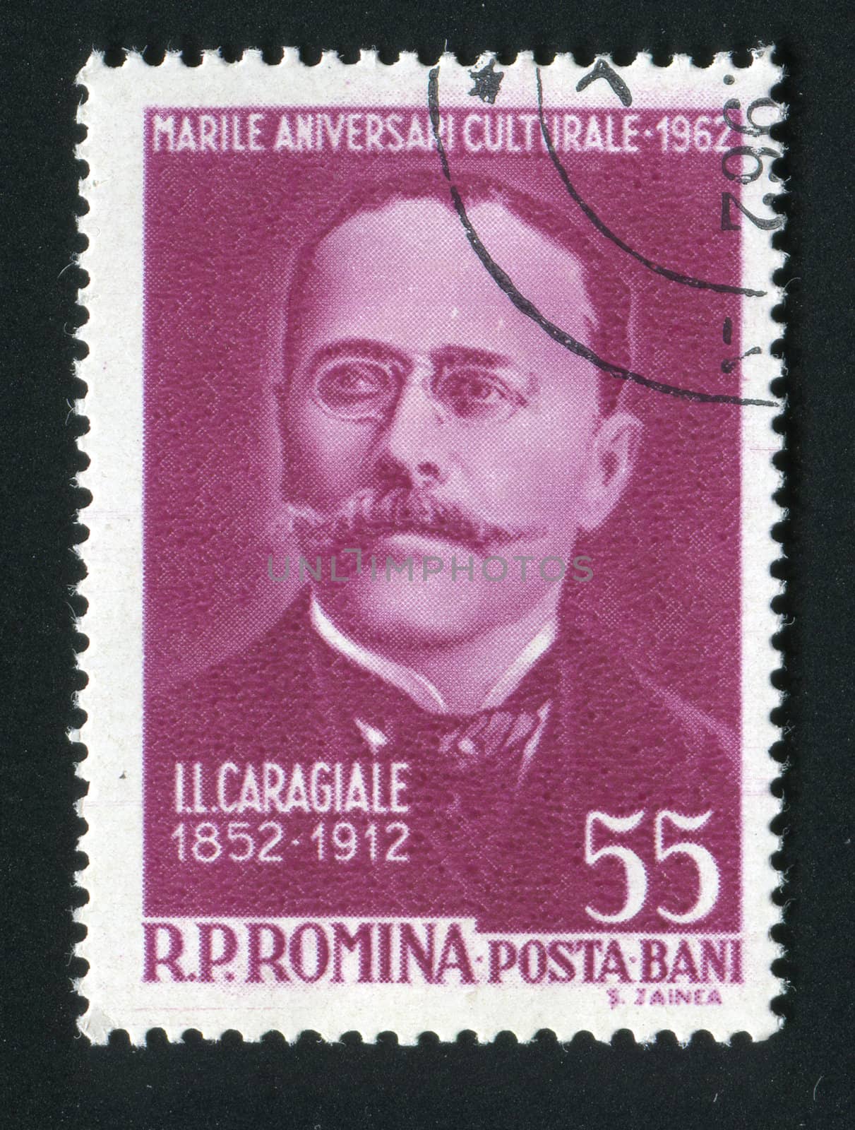 ROMANIA - CIRCA 1962: JIon Luca Caragiale was a Wallachian-born Romanian playwright, short story writer, poet, theater manager, circa 1962.