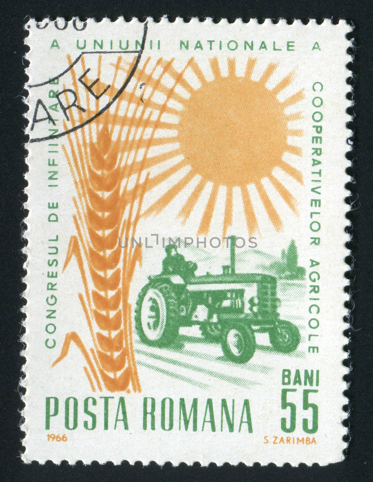 ROMANIA - CIRCA 1966: Founding congress of the National Union of Cooperative Farms, circa 1966.