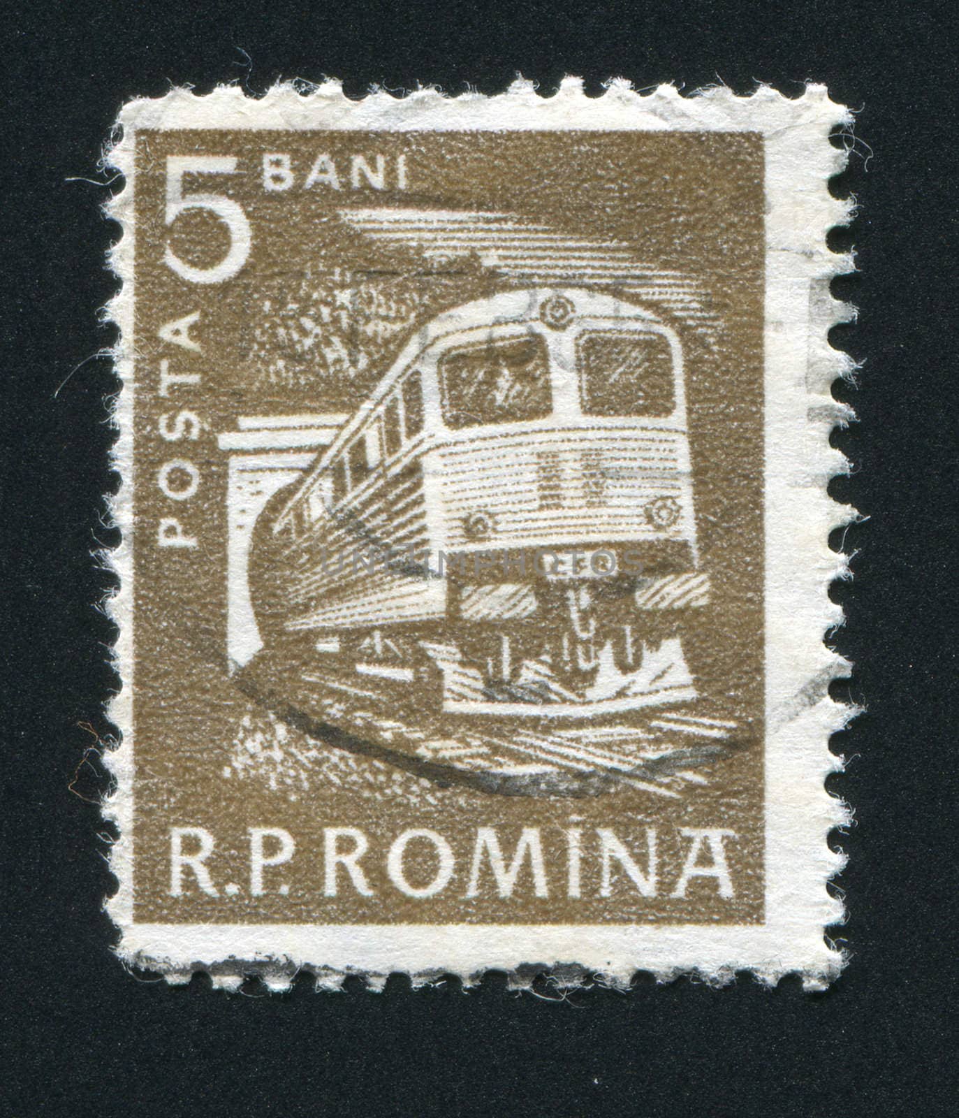 ROMANIA - CIRCA 1963: The railway. Ancient diesel locomotive, circa 1963.