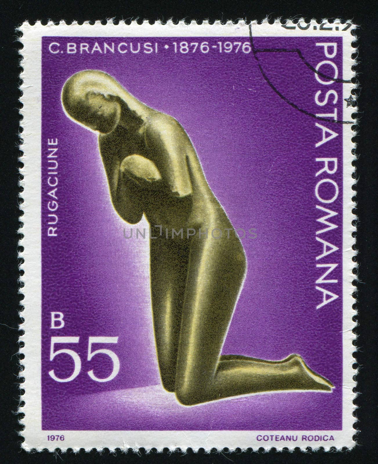 ROMANIA - CIRCA 1976: Constantin Brancusi (1876-1957), sculptor, circa 1976.