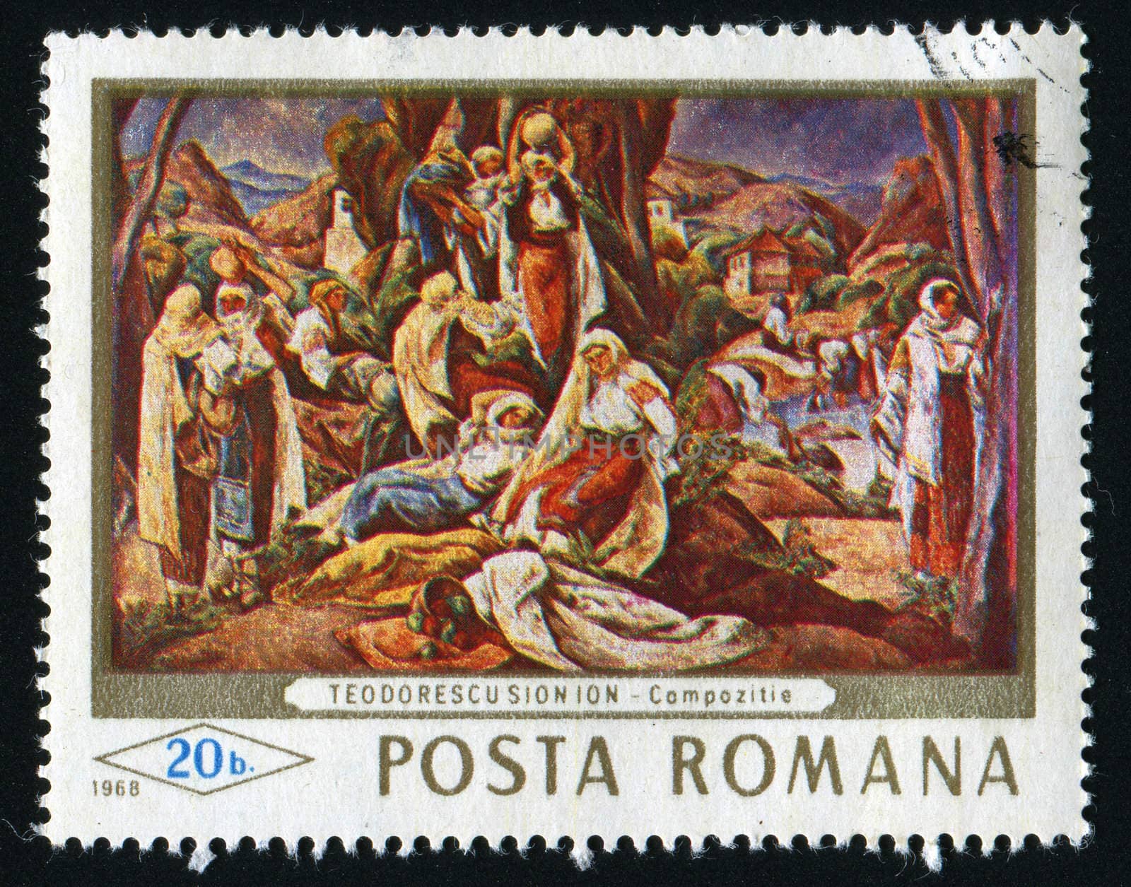 ROMANIA - CIRCA 1968: Composition, by Teodorescu Sionion, circa 1968.
