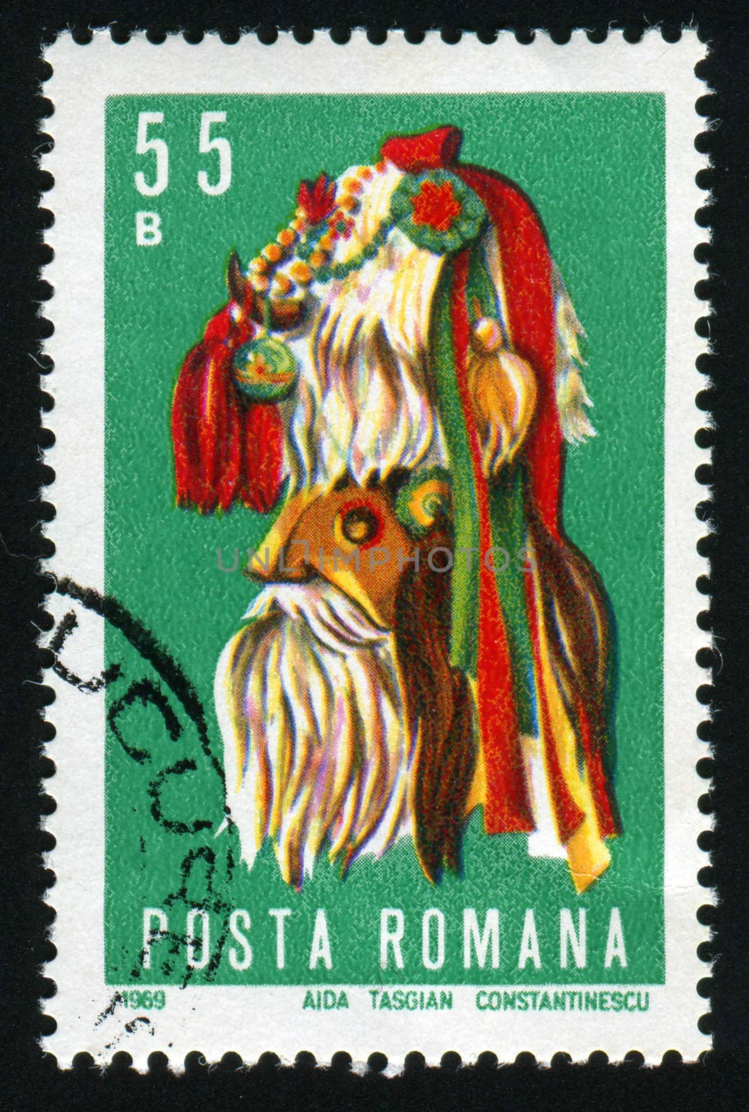 ROMANIA - CIRCA 1969: National Romanian mask, circa 1969.