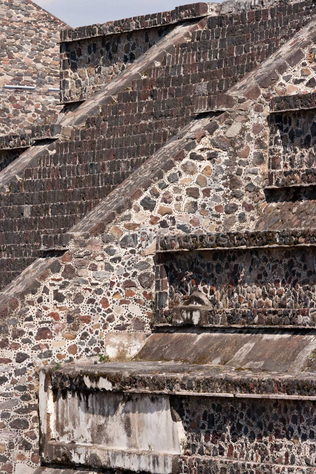 Ruins of Teotihuacan pyramids. Mexico. View from the Pyramid of the Moon.