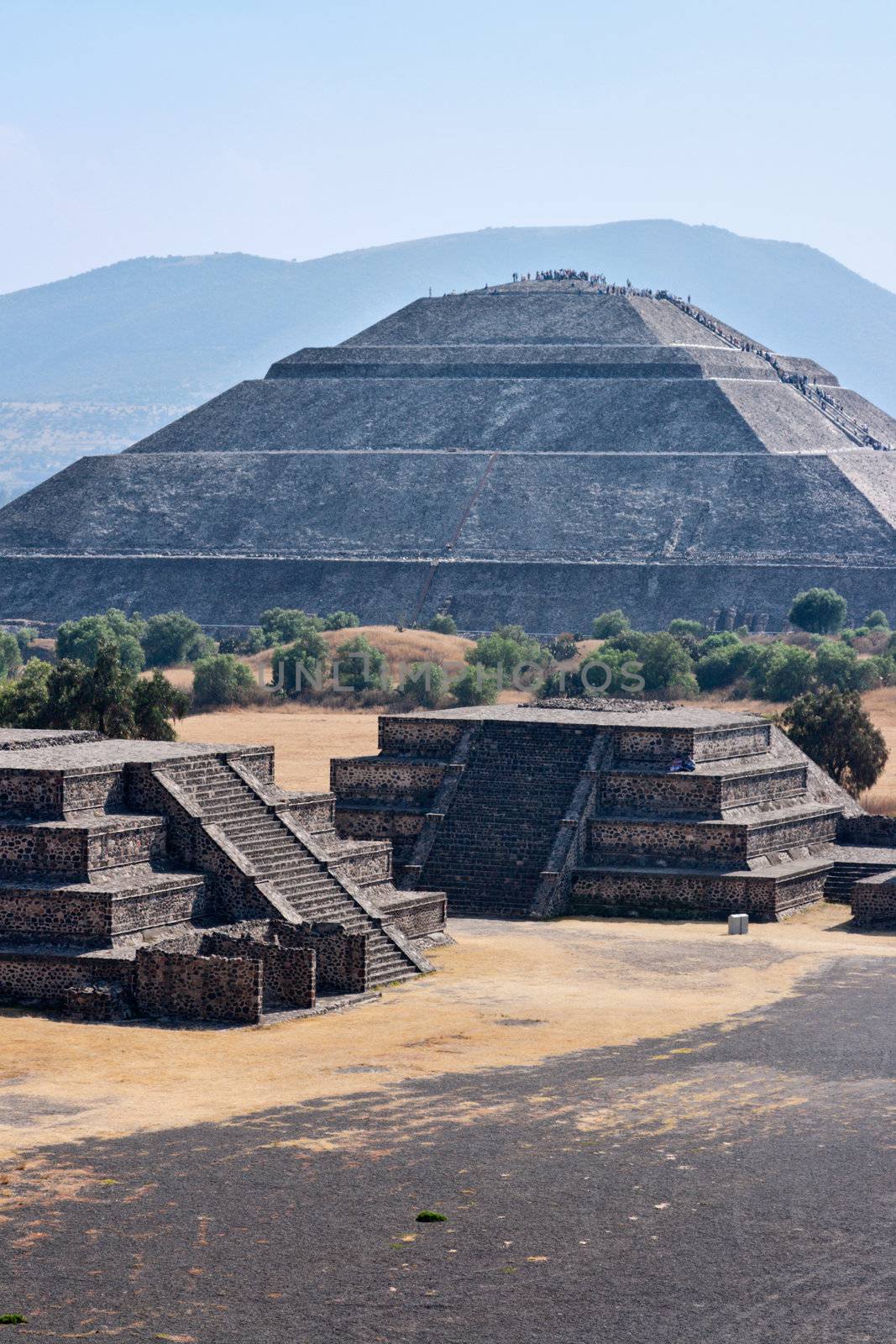 Pyramid of the Sun. Teotihuacan. Mexico. View from the Pyramid of the Moon.