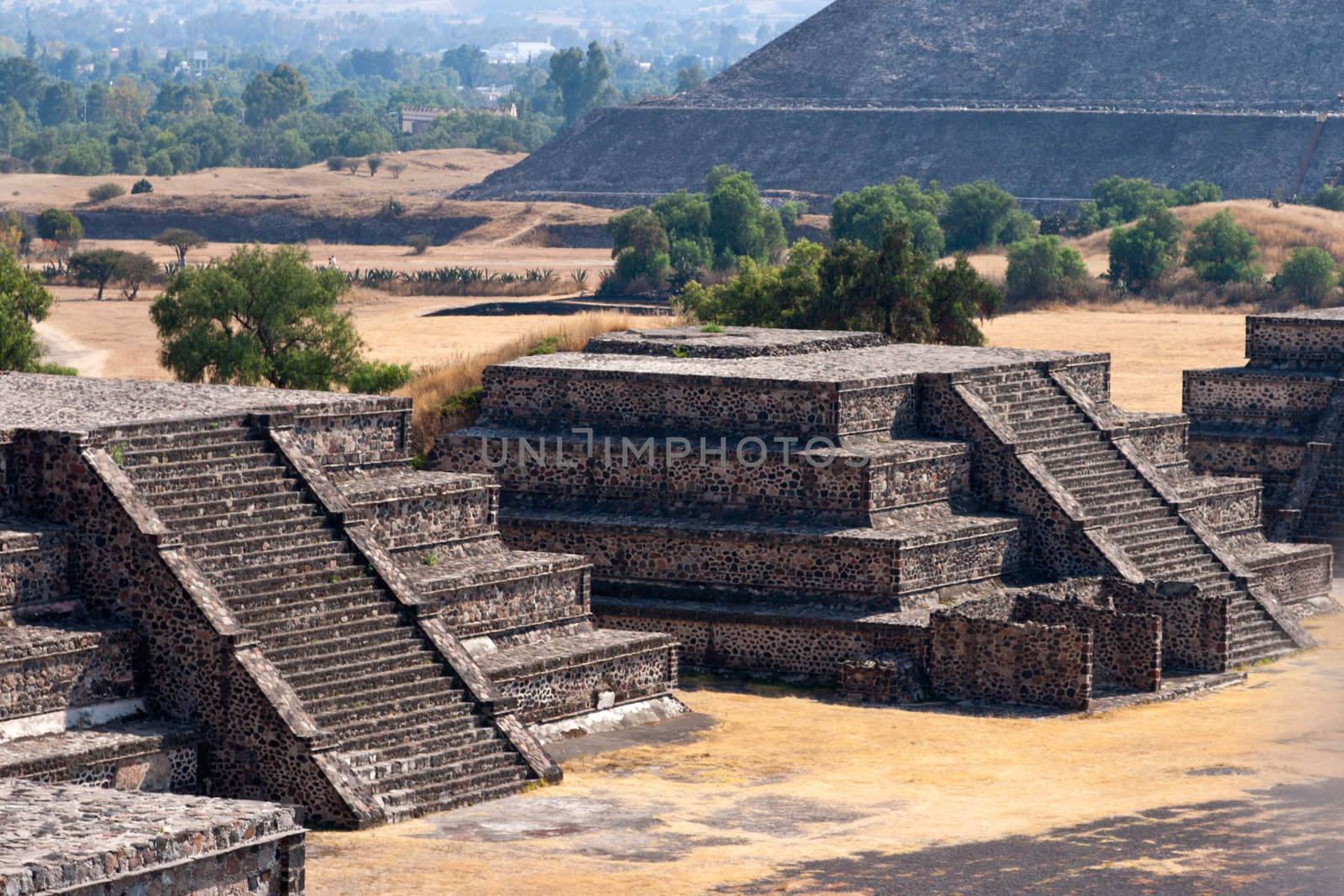 Teotihuacan Pyramids. Mexico. View from the Pyramid of the Moon.