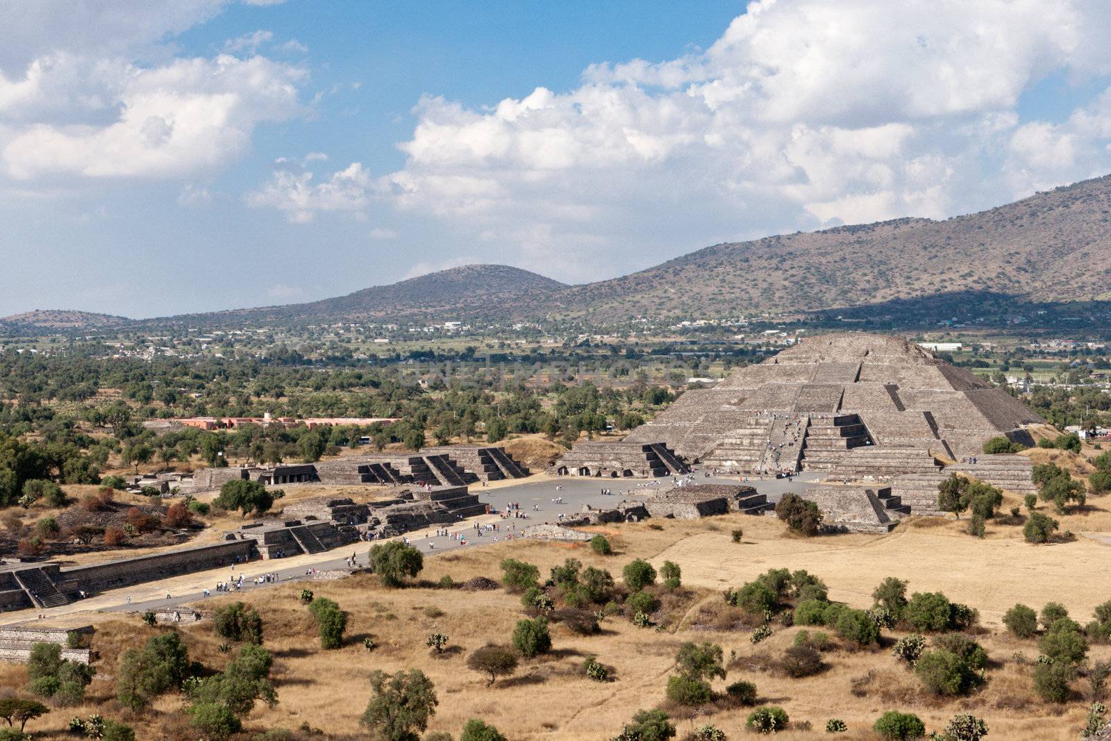 Pyramid of the Moon. View from the Pyramid of the Sun. Teotihuacan, Mexico