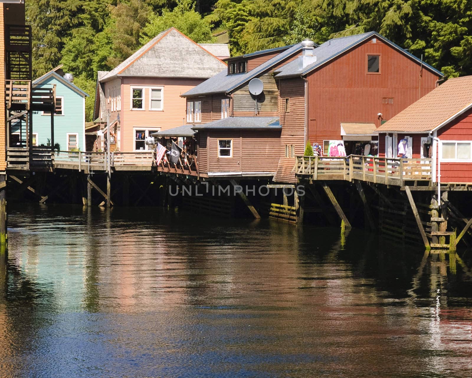 Creek street in Ketchikan, Alaska, once the red light district, now shops