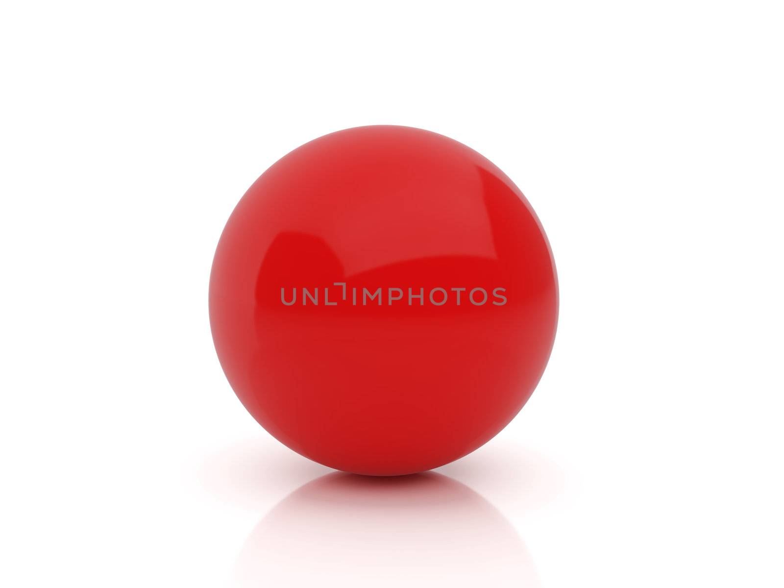 High resolution image red sphere. 3d illustration over  white backgrounds.
