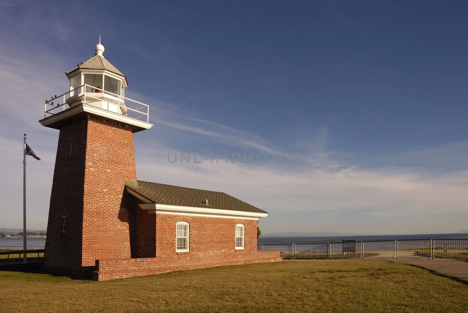 Santa Cruz lighthouse on the pacific coast in California