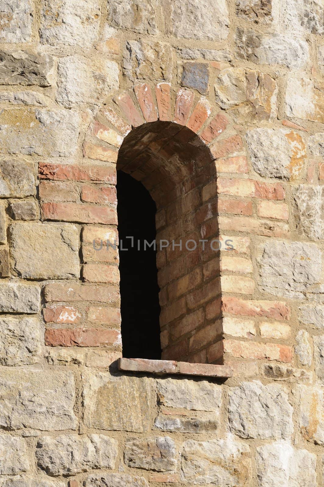 window in Castle wall illustrating construction technique