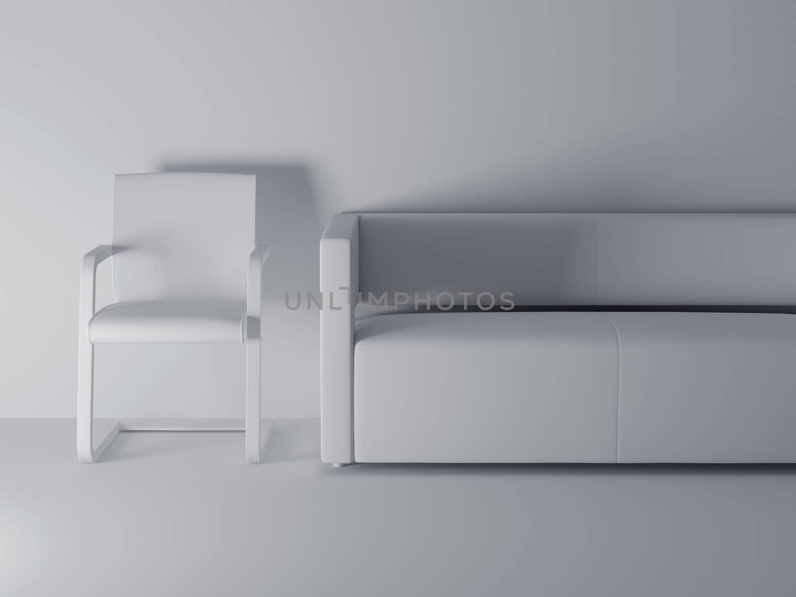Sofa in a room. High resolution image interior. 3d illustration modern interior.