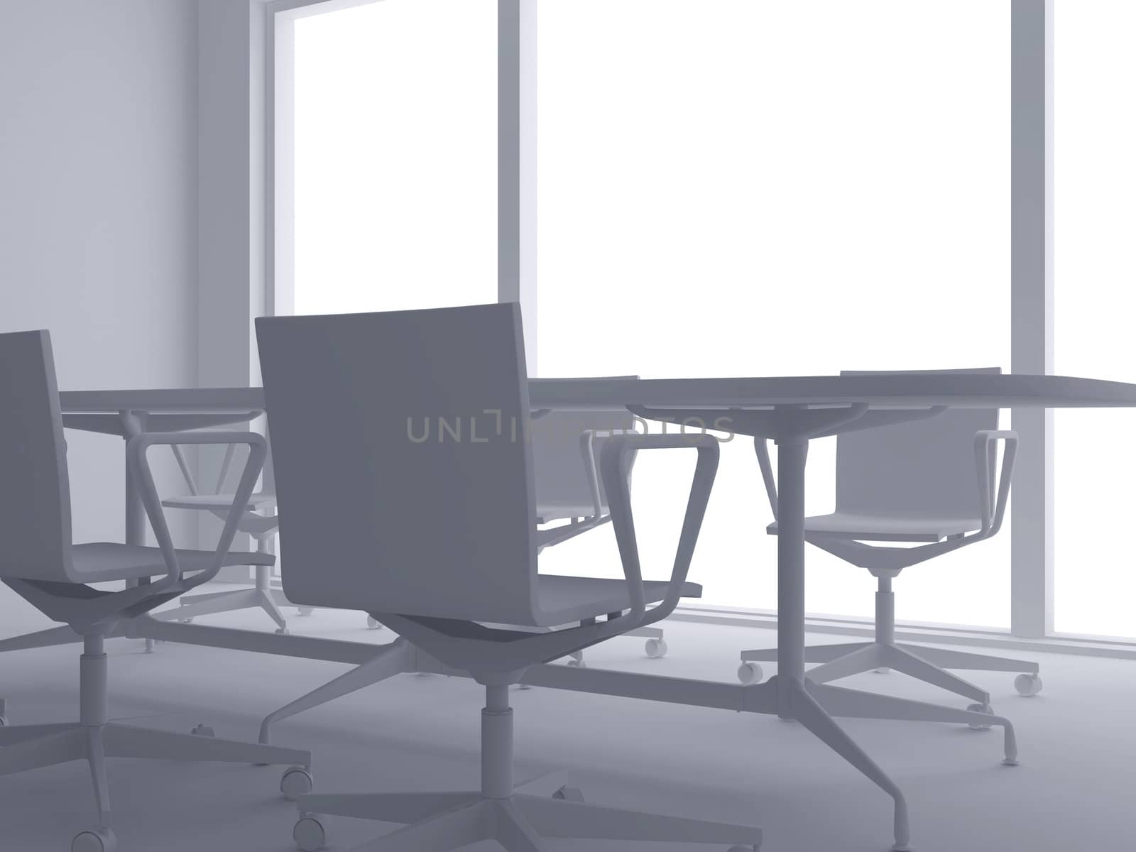 High resolution image interior. 3d illustration modern interior. Office room.