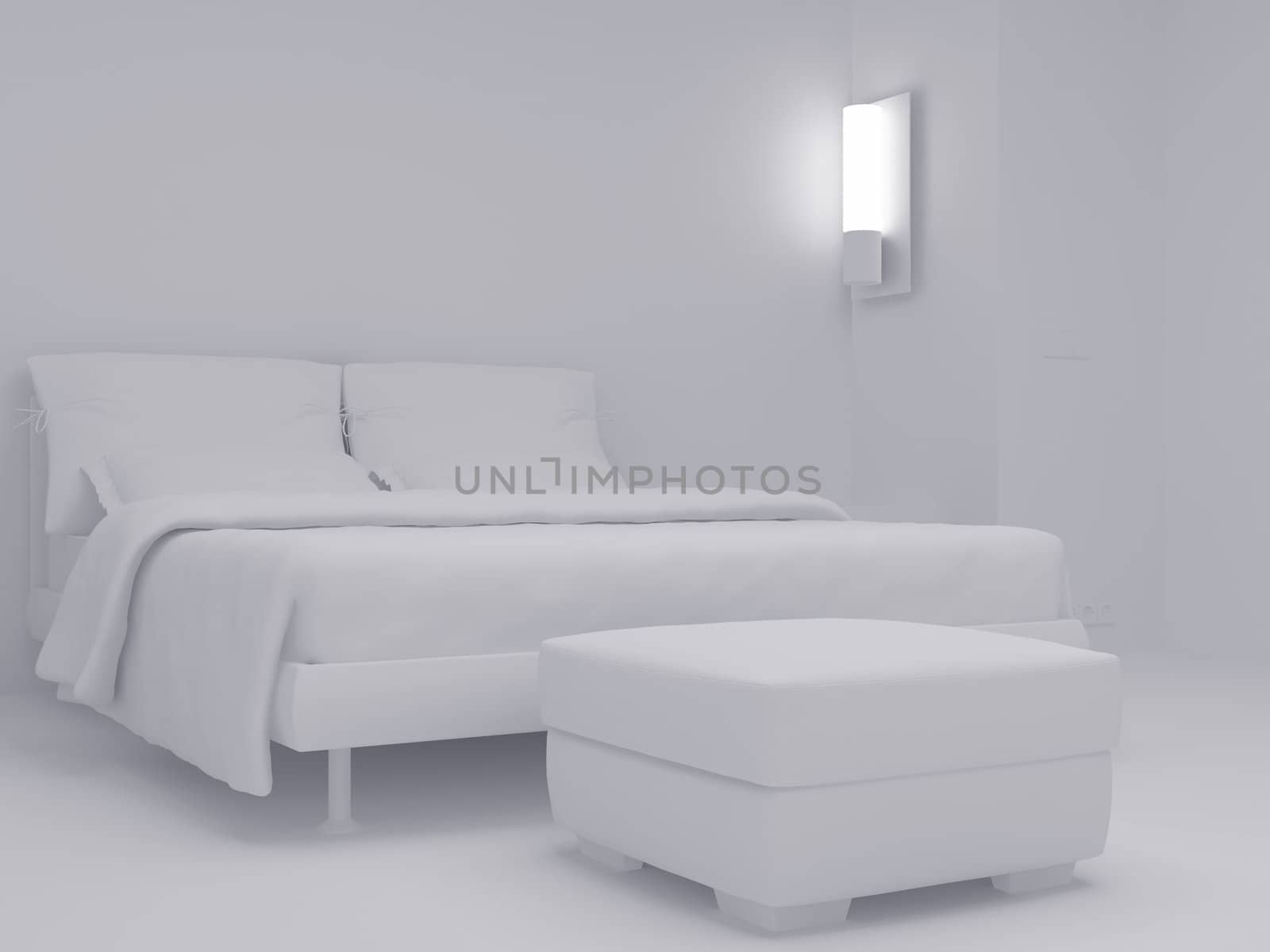 High resolution image interior. 3d illustration modern interior. Living room.