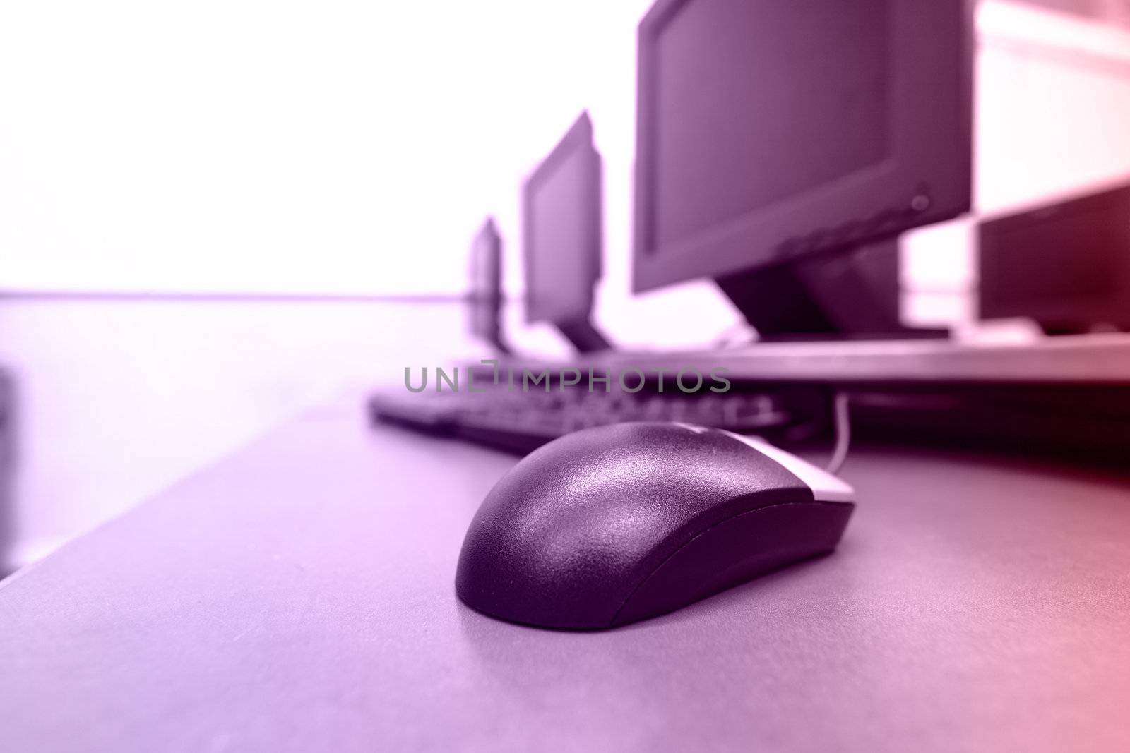 workplace room with computers