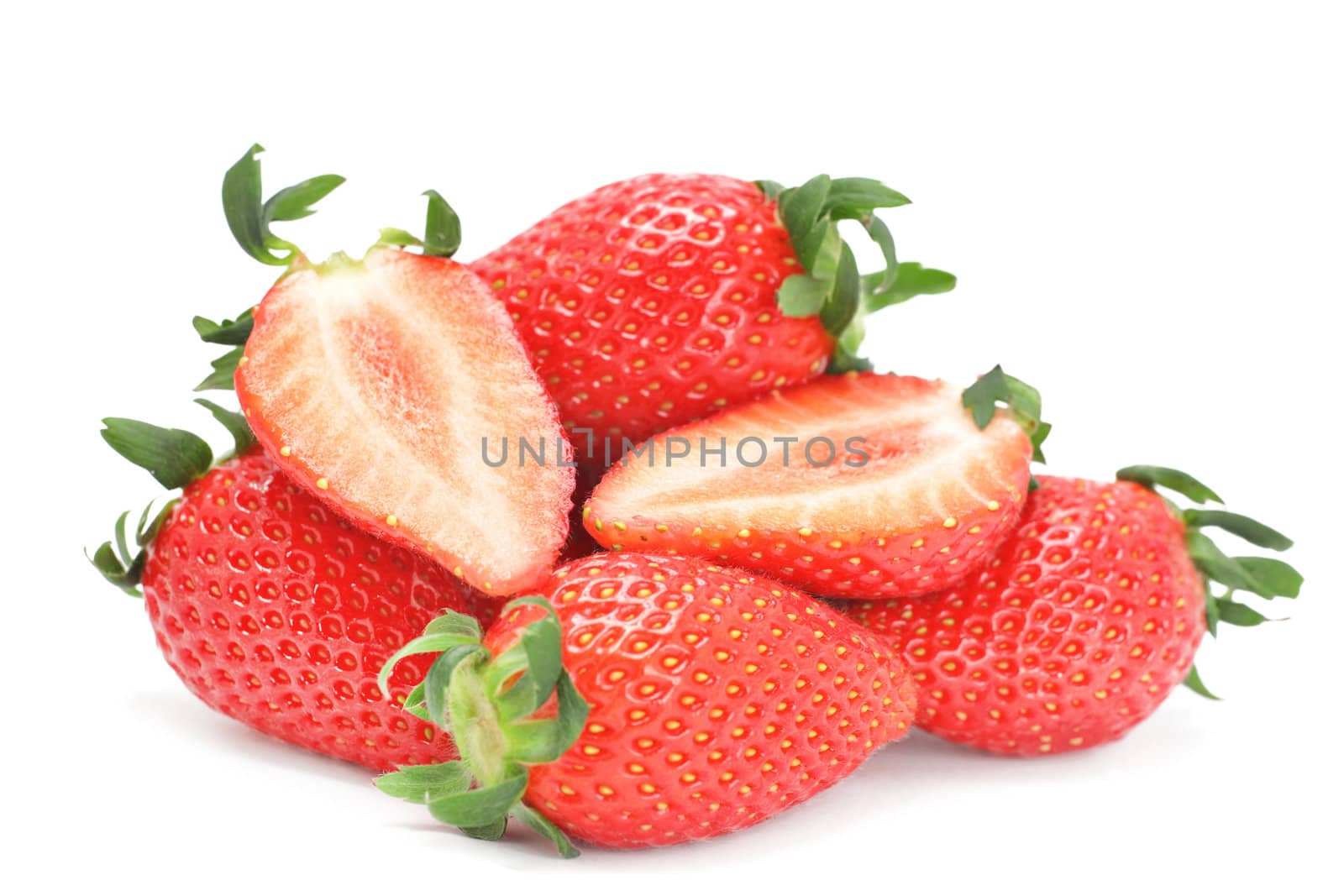 Strawberries isolated over white background