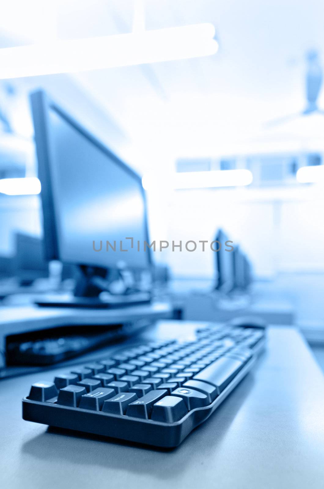 workplace room with computers