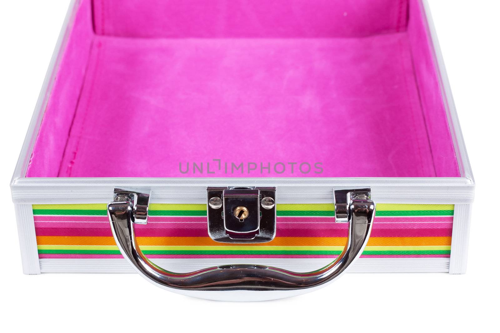 Colorful travel case isolated over white