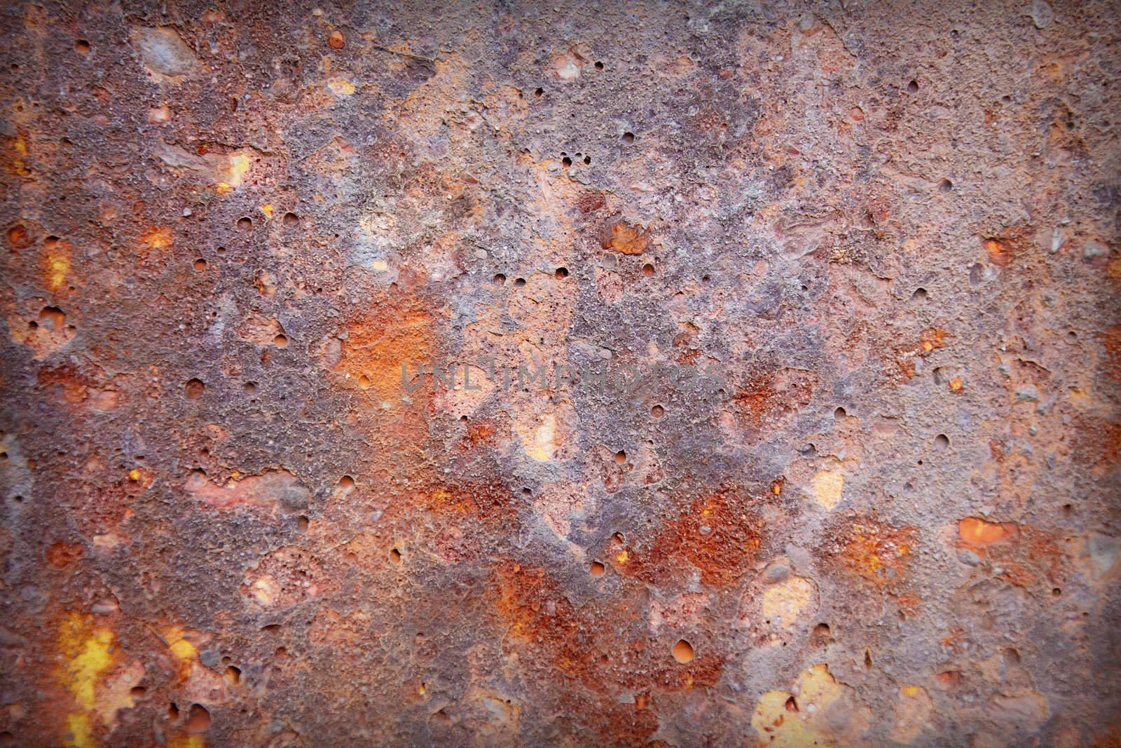 Uneven surface of old dirty rusty wall - the background