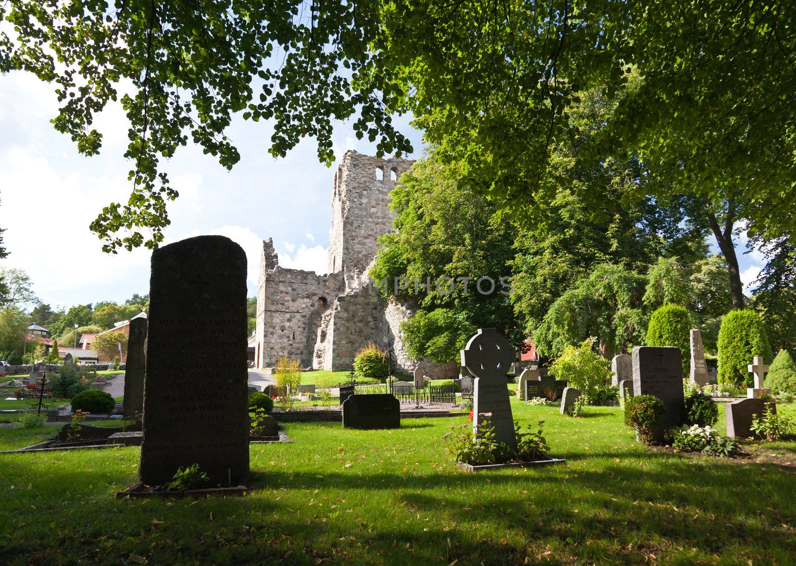 a viking grave yard and church remain near uppsala by gary718