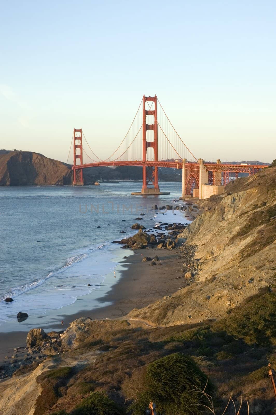 Golden gate bridge at sunset